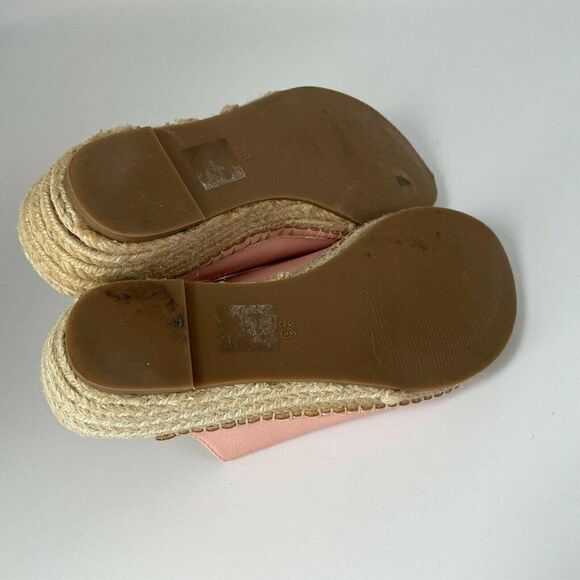 Matt & Nat Alo Pink Leather Slip On Espadrille Women 6 Clog Mules Wedge Slip On - Picture 9 of 10